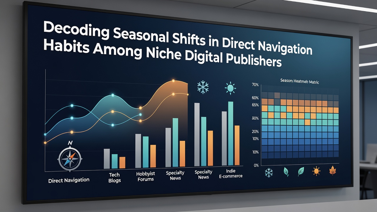 Chart illustrating quarterly changes in direct traffic percentages for specialized online publishers